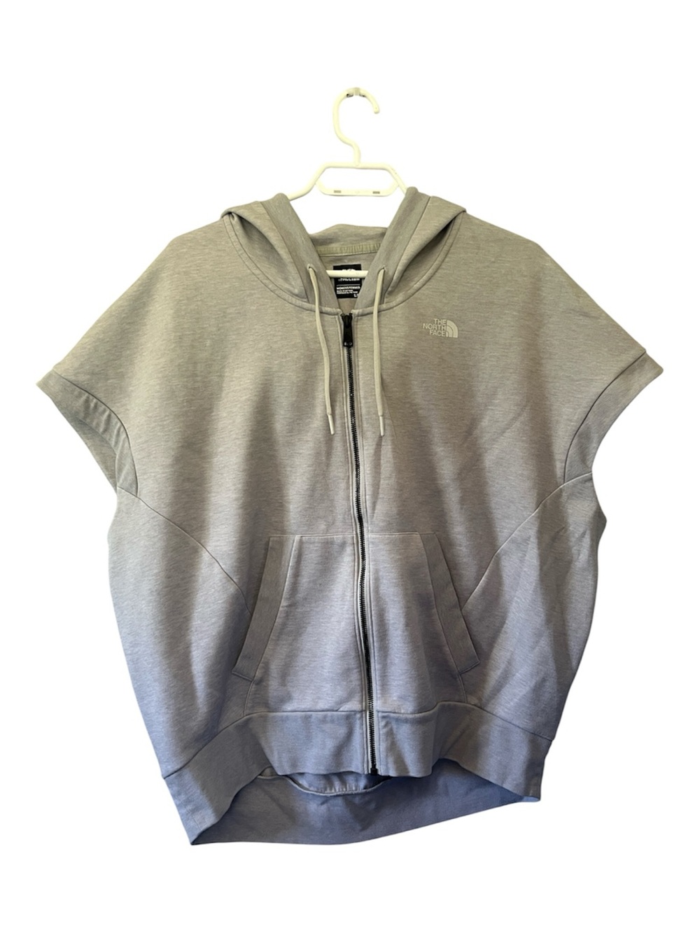 The North Face Sleeveless Zip Up Hoodie Oversized Grey Women’s Size Large